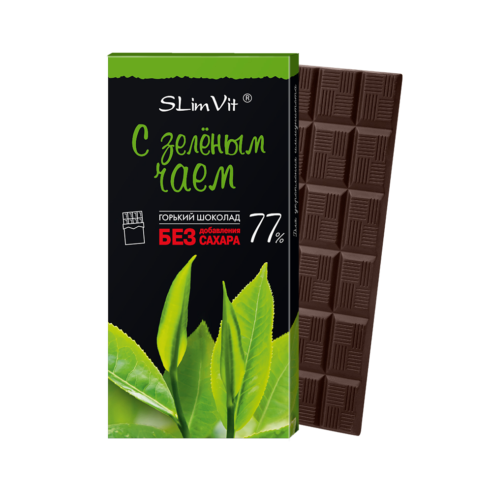 Шоколад горький с зеленым чаем